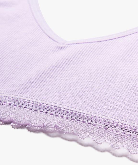 Brassière à fines bretelles en maille côtelée fille vue2 - GEMO 4G FILLE - GEMO