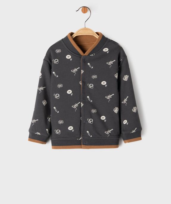 Sweat réversible look veste teddy bébé garçon vue5 - GEMO 4G BEBE - GEMO