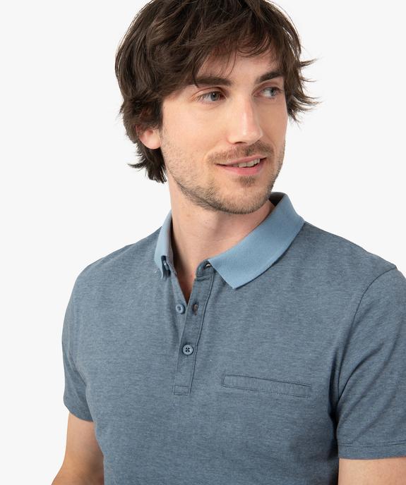 Polo homme à fines rayures et manches courtes vue2 - GEMO (HOMME) - GEMO