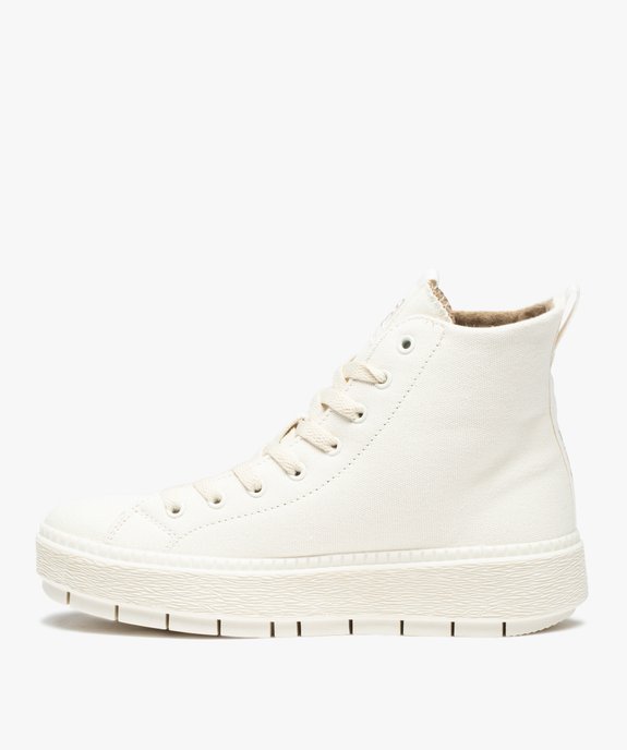 Baskets femme montantes en toile unie - Fila Potenza vue3 - FILA - GEMO