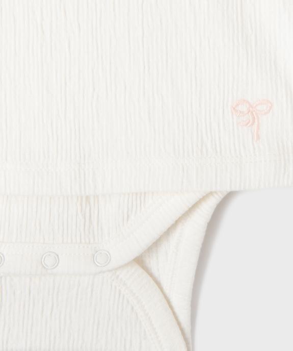 Body manches longues avec tee-shirt superposé bébé fille vue2 - GEMO 4G BEBE - GEMO