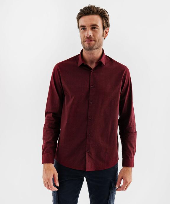 Chemise manches longues coupe droite en coton imprimé motifs géométriques homme vue1 - GEMO 4G HOMME - GEMO