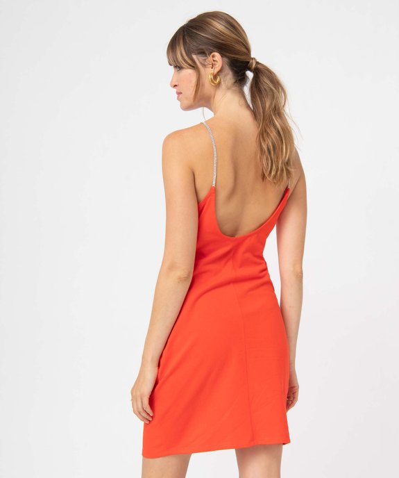 Robe femme avec fines bretelles en strass vue3 - GEMO(FEMME PAP) - GEMO