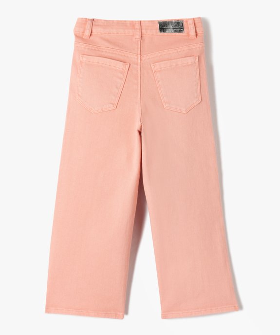 Jean fille coupe large taille haute avec ceinture ajustable vue3 - GEMO (ENFANT) - GEMO