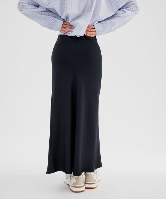 Jupe longue en matière satinée taille élastique femme vue1 - GEMO 4G FEMME - GEMO