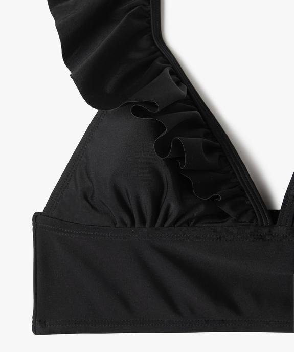 Haut de maillot de bain fille triangle avec bretelles volantées vue2 - GEMO (JUNIOR) - GEMO