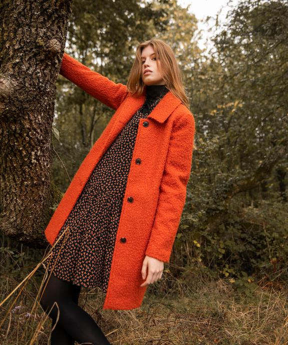 Manteau femme mi-long en maille bouclette vue6 - GEMO(FEMME PAP) - GEMO