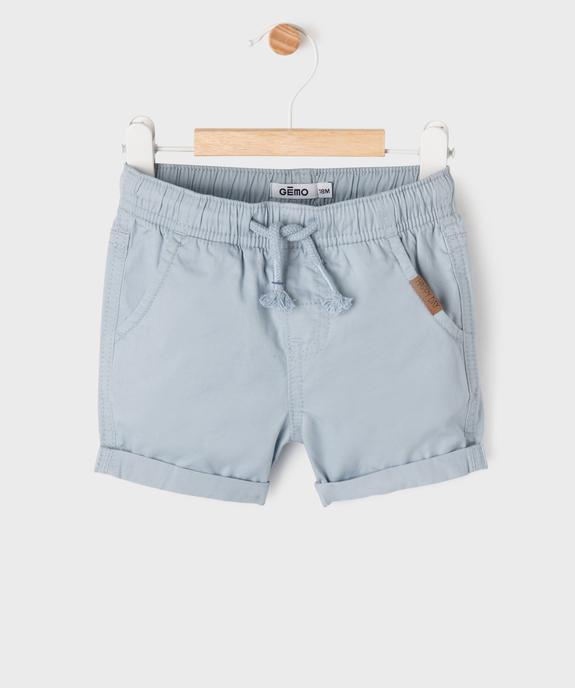 Bermuda en toile à taille élastiquée bébé garçon vue1 - GEMO 4G BEBE - GEMO