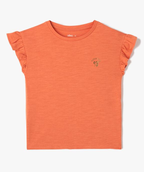 Tee-shirt fille à manches courtes avec volants vue1 - GEMO (ENFANT) - GEMO
