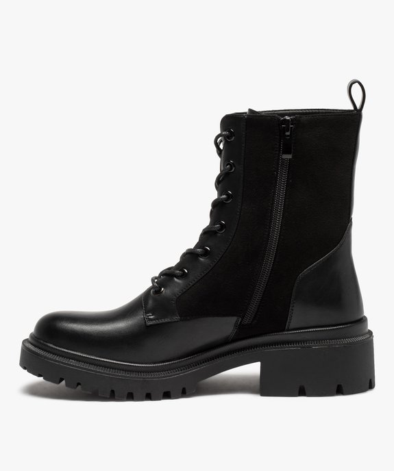 Bottines femme unies à strass et semelle crantée vue3 - GEMO (CASUAL) - GEMO