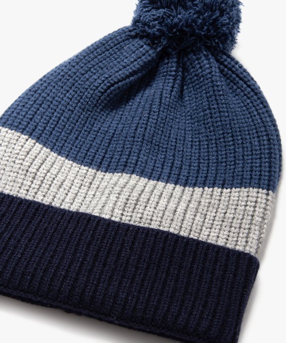 Bonnet tricolore à pompon garçon vue2 - GEMO (ENFANT) - GEMO