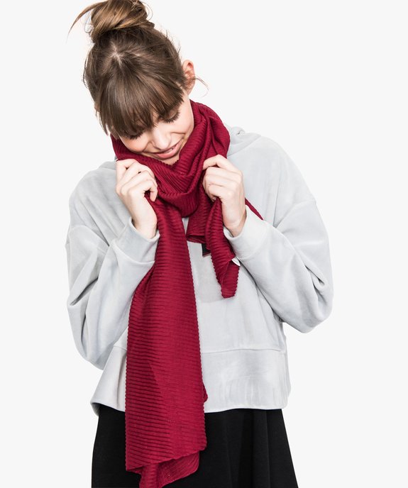 Foulard uni pailleté en maille gaufrée vue1 - GEMO (ACCESS) - GEMO