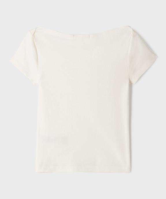 Tee-shirt manches courtes à col bateau fille - LuluCastagnette vue4 - LULU CASTAGNETTE GEMO FOR GOOD - GEMO