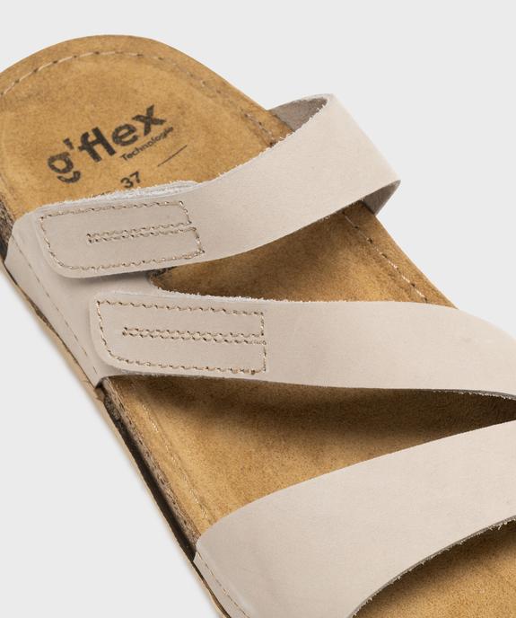 Sandales mules confort dessus cuir nubuck femme vue6 - G'FLEX - GEMO