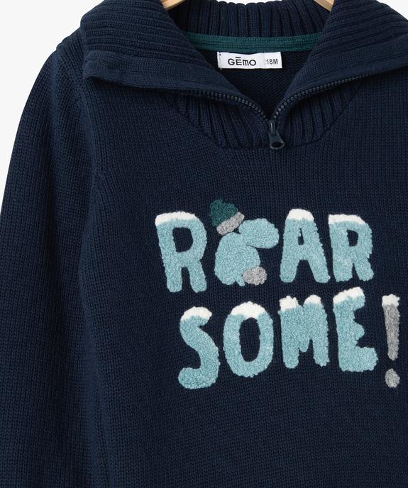 Pull bébé garçon à col camionneur et motif bouclette vue2 - GEMO(BEBE DEBT) - GEMO