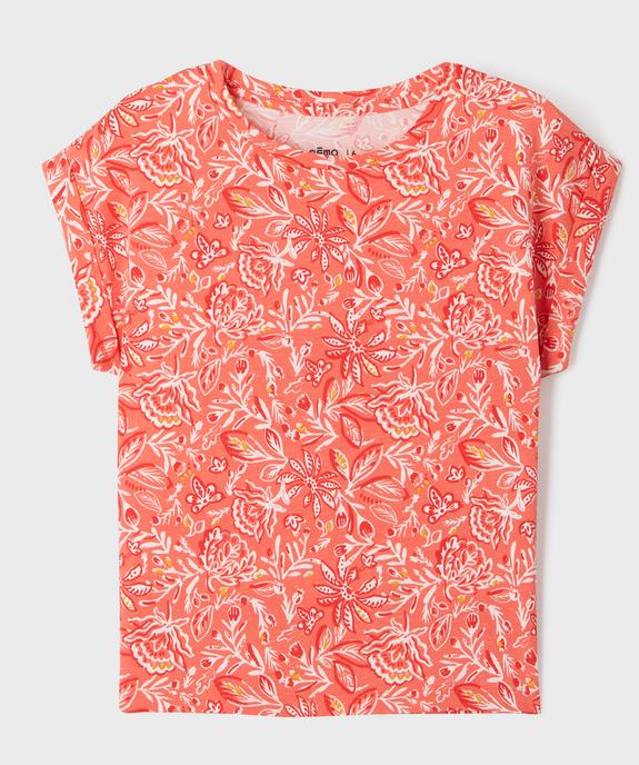 Tee-shirt manches courtes imprimé fille vue1 - GEMO 4G FILLE - GEMO