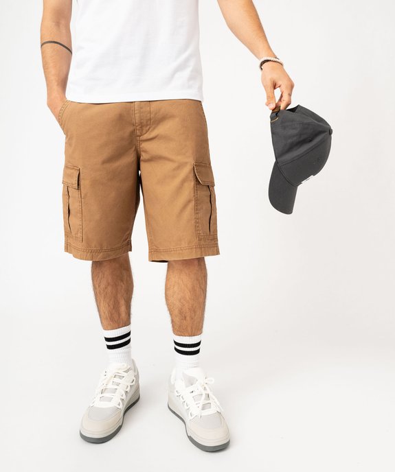Bermuda cargo en toile homme vue2 - GEMO 4G HOMME - GEMO