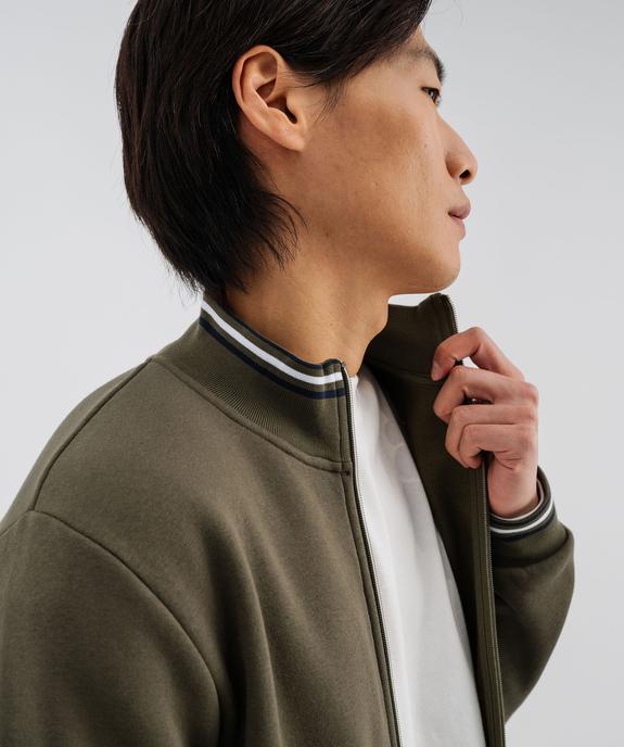 Sweat zippé avec finitions fantaisie homme vue5 - GEMO 4G HOMME - GEMO