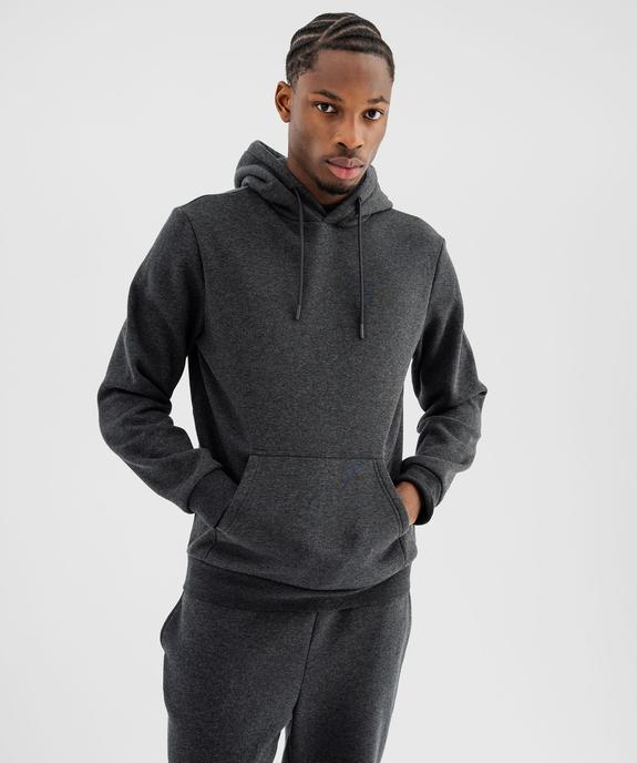 Sweat à capuche en molleton doux chiné homme vue1 - GEMO 4G HOMME - GEMO