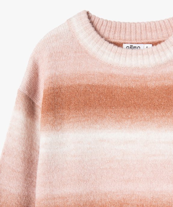 Pull fille à rayures en dégradé de couleurs vue2 - GEMO (ENFANT) - GEMO