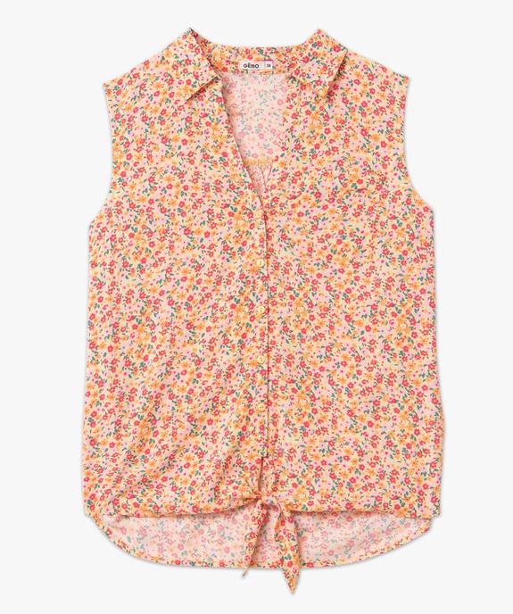 Chemise sans manches imprimée avec nœud dans le bas femme vue4 - GEMO 4G FEMME - GEMO