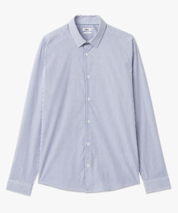 Chemise homme rayée à manches longues coupe Slim vue4 - GEMO (HOMME) - GEMO