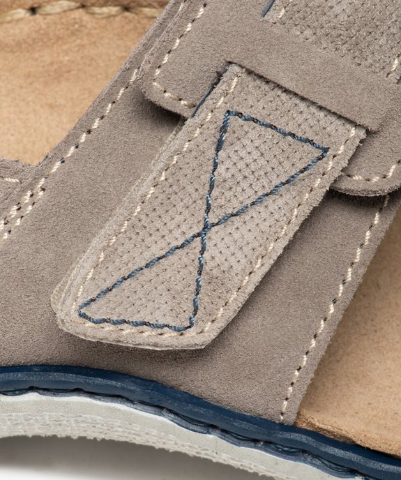 Sandales homme confort à brides scratch en cuir vue6 - ZEN AIR - GEMO