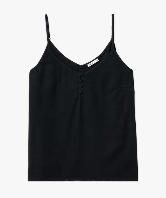 Blouse à bretelles en viscose unie et texturée femme vue4 - GEMO 4G FEMME - GEMO