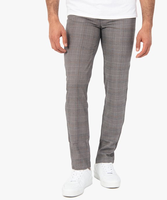 Pantalon homme à motif Prince de Galles vue1 - GEMO (HOMME) - GEMO