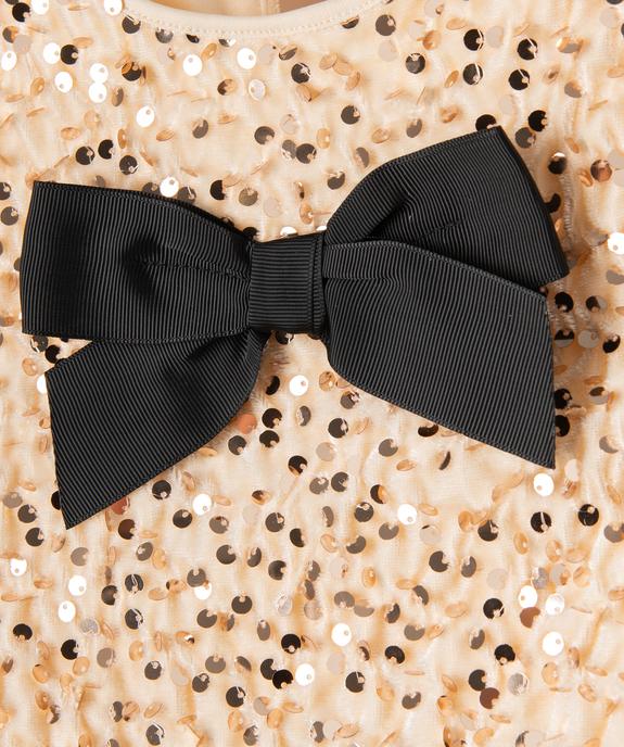 Blouse de cérémonie en velours avec sequins brodés fille vue3 - GEMO (ENFANT) - GEMO