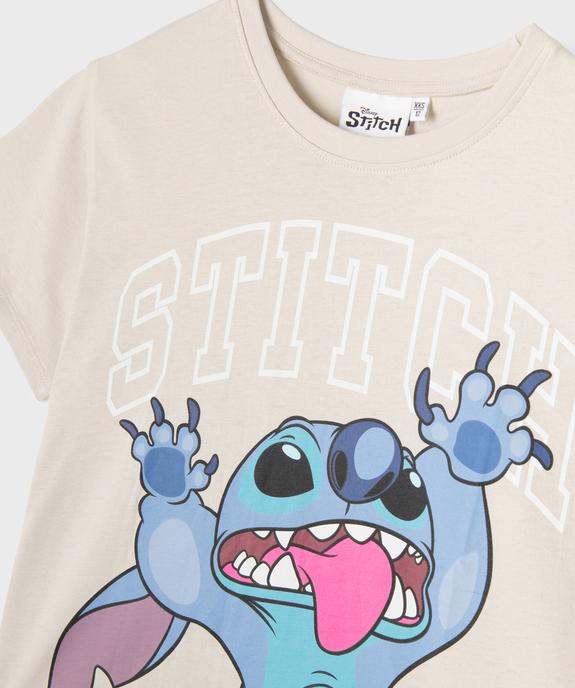 Tee-shirt manches courtes oversize à motif Stitch fille - Disney vue2 - LILO & STITCH - GEMO