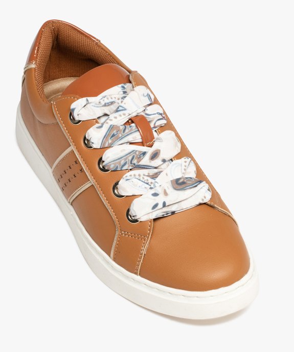 Baskets femme avec touches vernis et lacets foulard  vue5 - GEMO (SPORTSWR) - GEMO