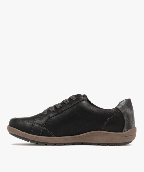 Derbies femme confort dessus uni à zip et à lacets - Softrelax vue3 - SOFTRELAX - GEMO