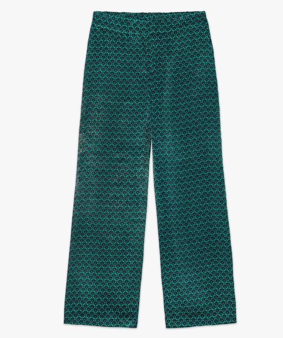 Pantalon femme imprimé en matière satinée vue4 - GEMO(FEMME PAP) - GEMO