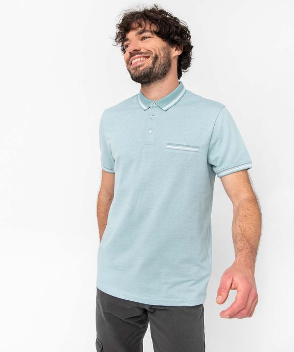 Polo homme à manches courtes et petit motif vue2 - GEMO (HOMME) - GEMO