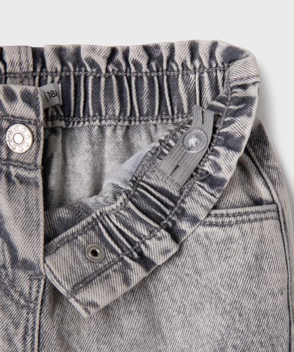 Jean délavé avec taille ajustable bébé fille vue2 - GEMO 4G BEBE - GEMO