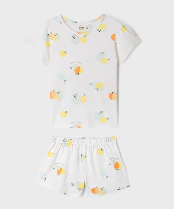 Pyjashort à motifs fruits d’été fille vue1 - GEMO 4G FILLE - GEMO