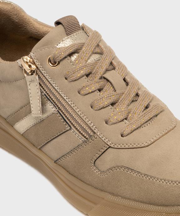 Tennis basses vernies à lacets et zip femme - Valentina Baldano vue6 - VALENTINA BALDA - GEMO