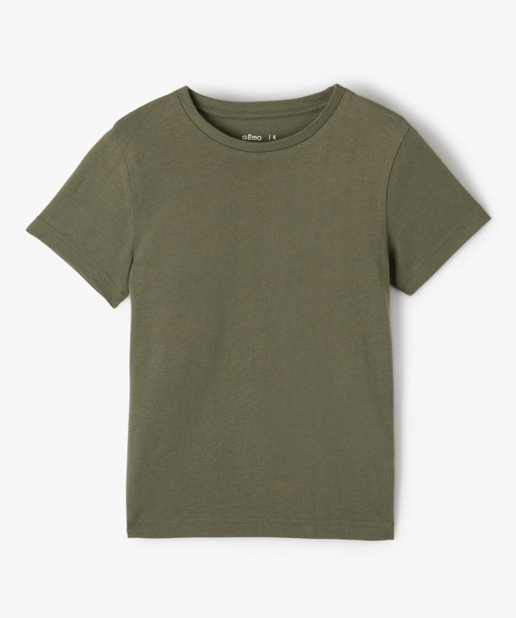 Tee-shirt à manches courtes en coton uni garçon vue1 - GEMO (ENFANT) - GEMO