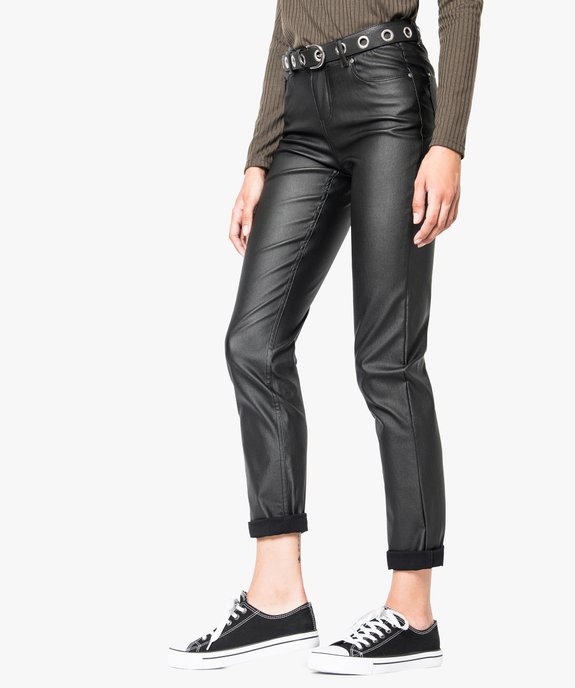 Pantalon enduit coupe regular vue1 - GEMO (CASUAL) - GEMO