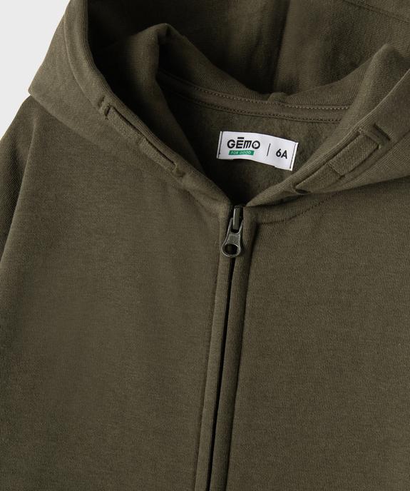 Sweat zippé à capuche uni garçon vue3 - GEMO 4G GARCON - GEMO