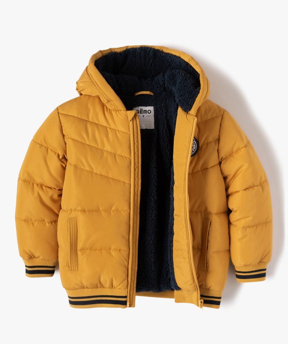 Blouson garçon matelassé et déperlant à doublure chaude vue2 - GEMO (ENFANT) - GEMO
