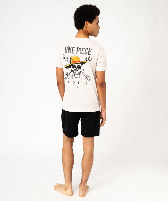 Pyjashort en coton imprimé homme - One Piece vue3 - ONE PIECE - GEMO
