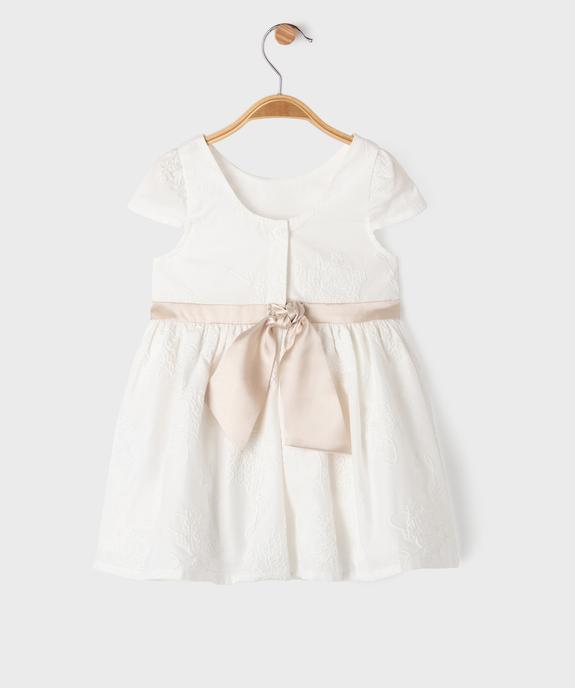 Robe de cérémonie brodée avec ceinture en satin bébé fille vue3 - GEMO(BEBE DEBT) - GEMO