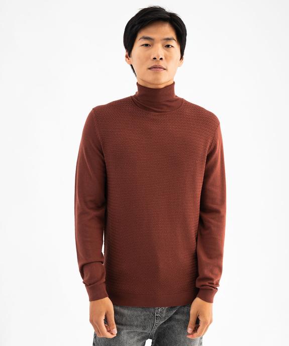 Pull à col roulé en maille fine homme vue1 - GEMO 4G HOMME - GEMO