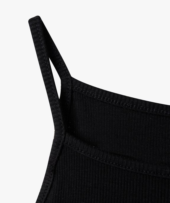 Débardeur fille côtelé à fines bretelles façon crop top vue2 - GEMO (JUNIOR) - GEMO