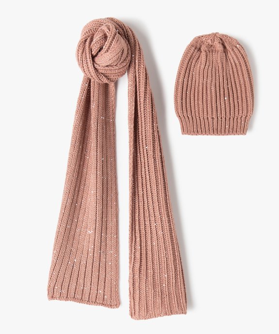 Ensemble femme 2 pièces en maille côtelée avec sequins vue1 - GEMO (ACCESS) - GEMO