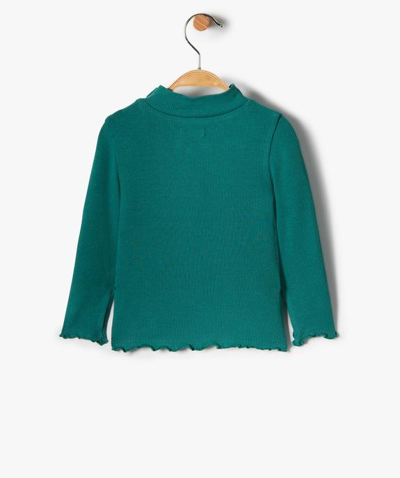 Tee-shirt en maille côtelée à col montant bébé fille vue4 - GEMO(BEBE DEBT) - GEMO