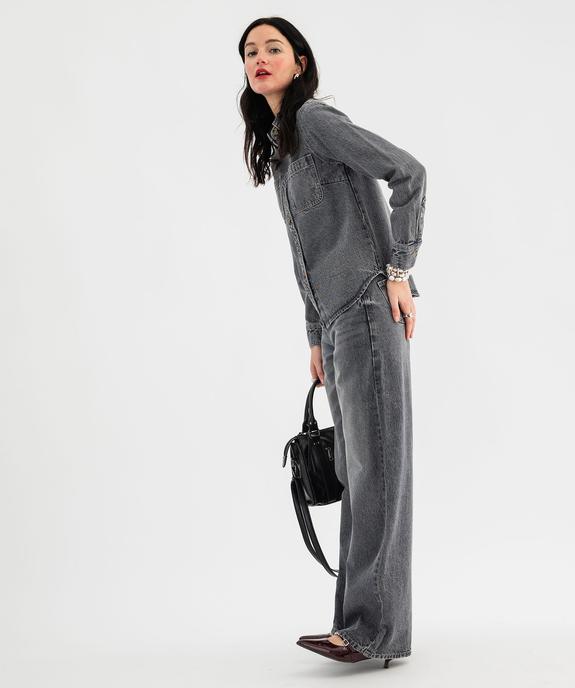 Chemise en jean en denim délavé et épais femme vue4 - GEMO 4G FEMME - GEMO