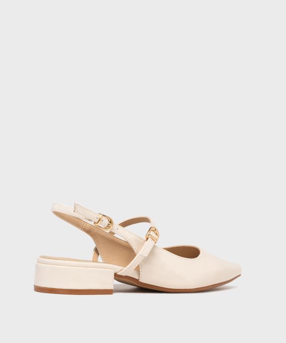 Escarpins à large talon plat et bout pointu vernis femme vue4 - FOLLOW ME - GEMO